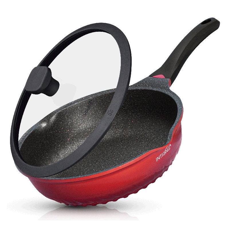 Aluminum Non-Stick Frying Pan, Red