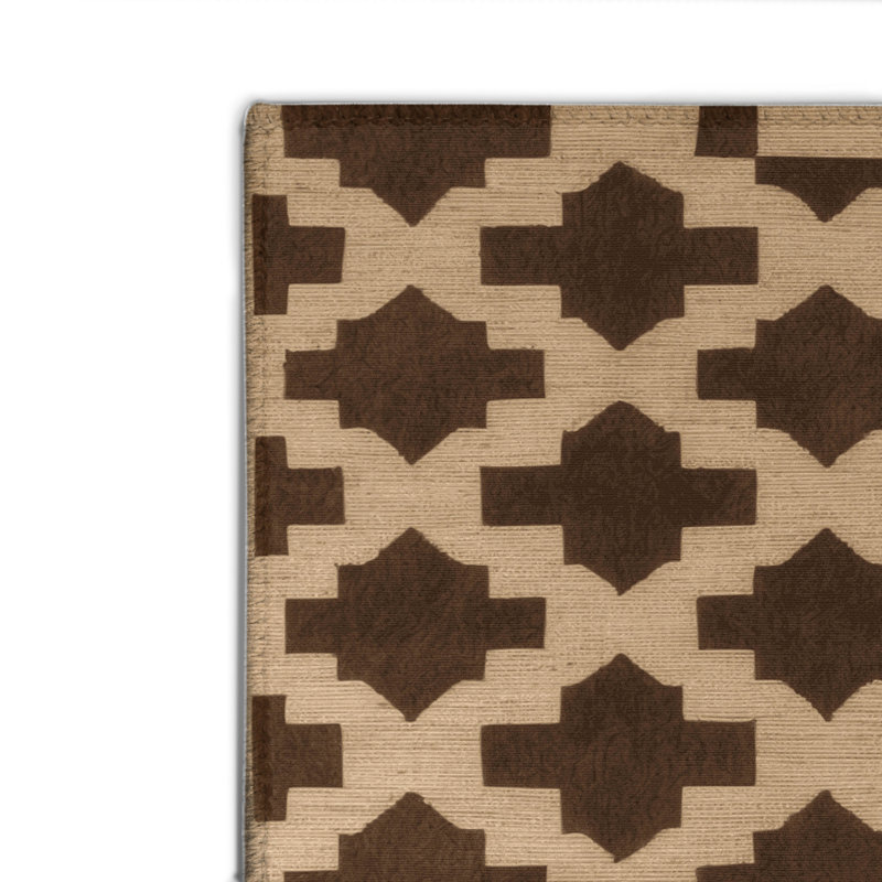 Trellis Brown Indoor and Outdoor Area Rug, Rectangle 2' x 3'