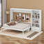Grand lit escamotable avec rangement réglable, cadre de lit mural avec 4 compartiments, 1 grand tiroir, lit plateforme pliable-1925019226
