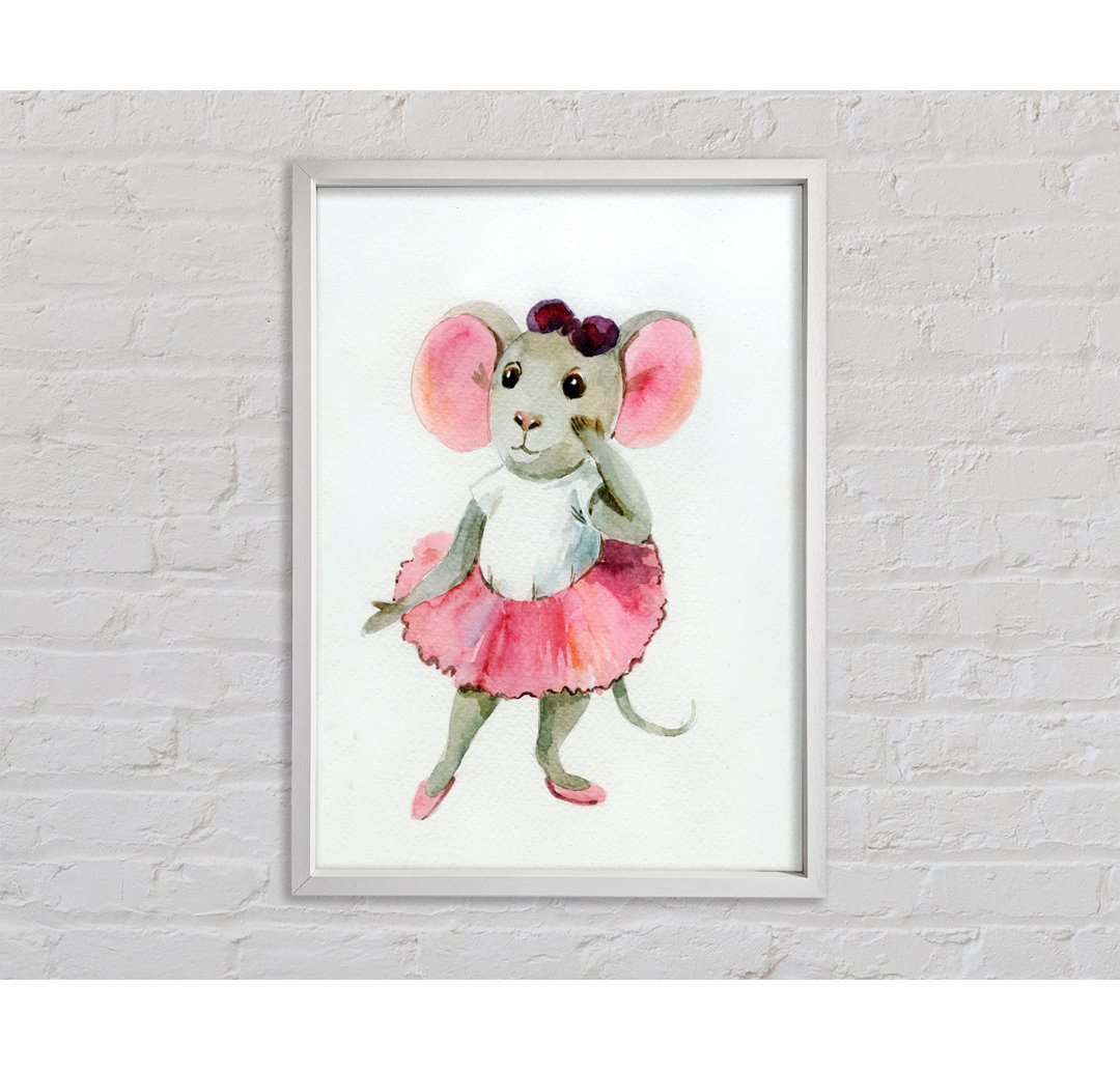 Ballerina Mouse 2 - Einzelner Bilderrahmen Kunstdrucke auf Leinwand