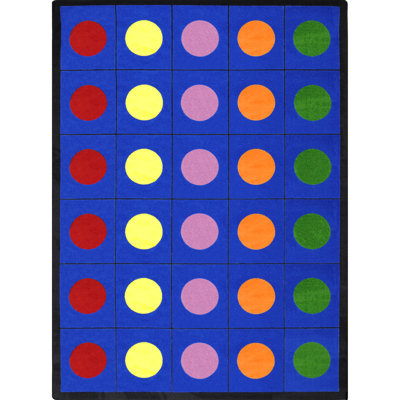 Polka Dots Machine Woven Nylon Rug