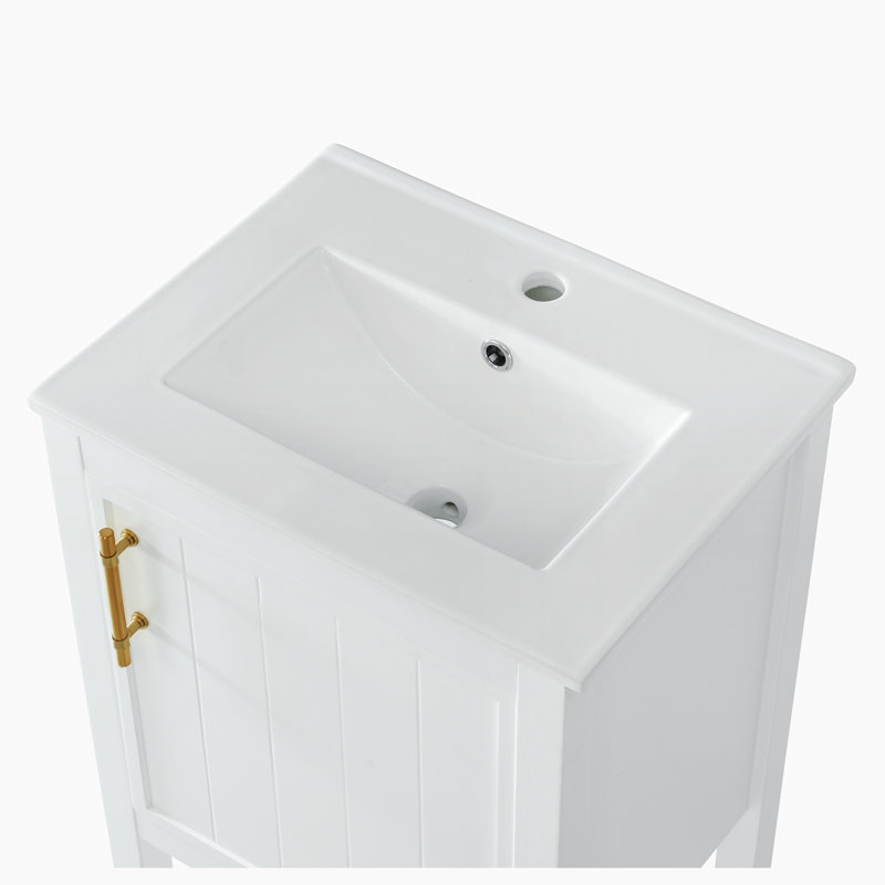 Meuble-lavabo simple 20 po avec plateau Skyanne, Blanc
