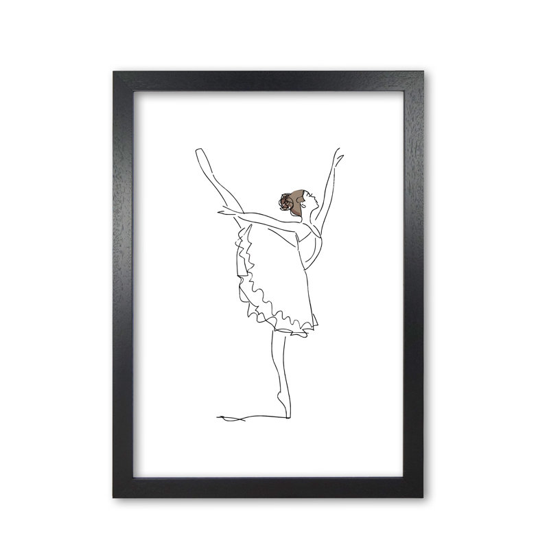 Ballet Dancer Line Drawing - Painting, Black Grain , 42 cm H x 30 cm W x 5 cm D