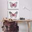 «Pink Butterflies with Vintage Cursive», ensemble d'art mural sur toile 2 pièces, design par Janet Tava-1986555178
