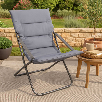 Chaise de terrasse pliante avec coussin Antrice