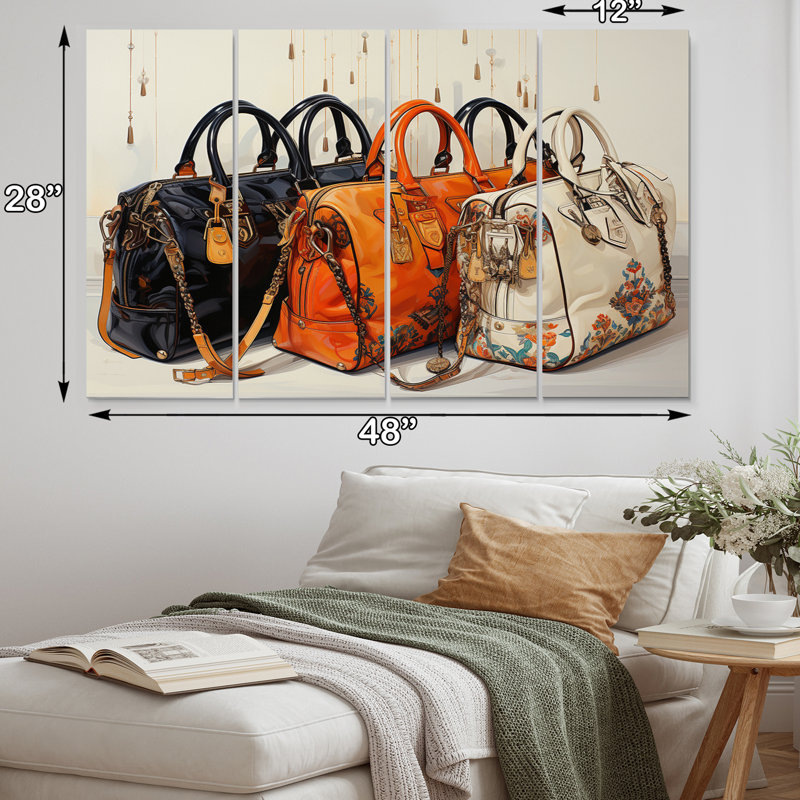 Minimalisme mode sac Envy I - ensemble de décoration murale mode en métal