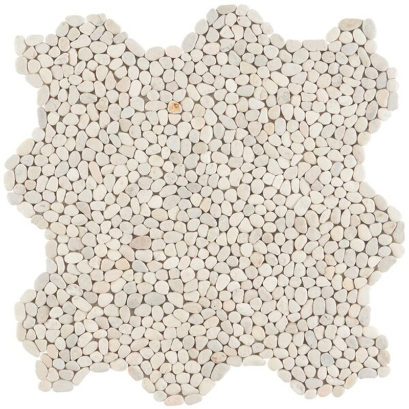Nature Micro Lombok Pebble Mosaic Tile, White