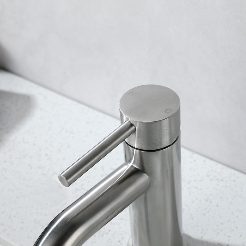 Robinet de lavabo à poignée unique, Nickel brossé