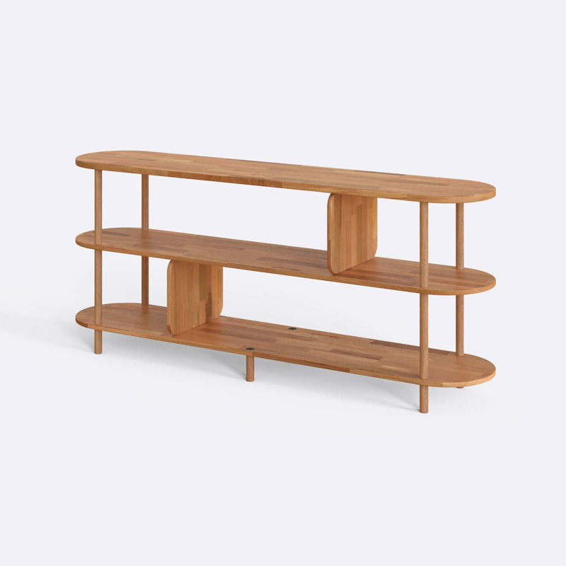 Malibu Low Bookcase, Solid Beech Wood Open Shelf Storage Bookcase for Living Room and Home Office, 30 cm H x 20 cm W