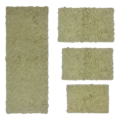 Orobosa Collection 100% Cotton Extra Soft And Absorbent Bath Rug (Set of 4)