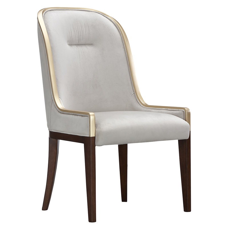 Houston Velvet Dining Side Chair - Porcini Gray/Walnut