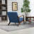 Mid Century Modern Accent Chair With Wood Frame, Upholstered Living Room Chairs With Waist Cushion, Reading Armchair For Bedroom Sunroom