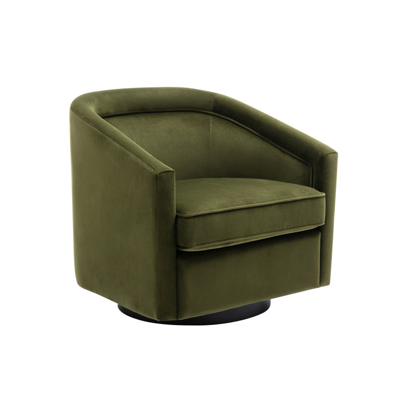 Aloisa Velvet Swivel Barrel Chair, Sage Green Velvet