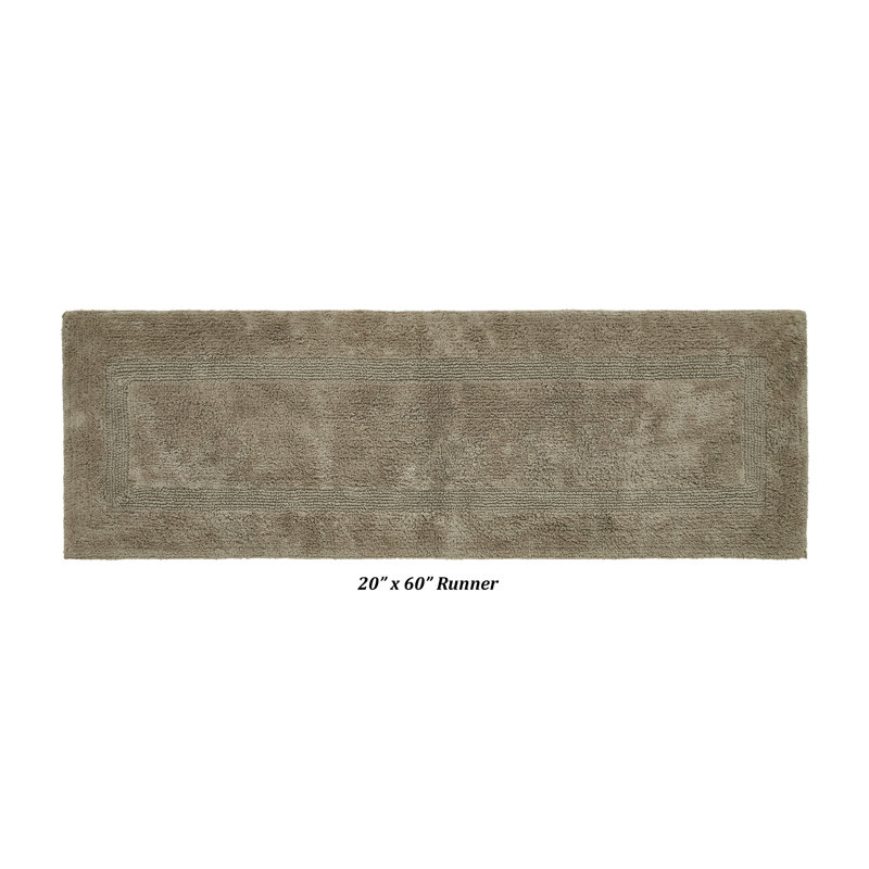Rozanne Reversible Cotton Bath Rug, Beige, 20" x 60" Runner