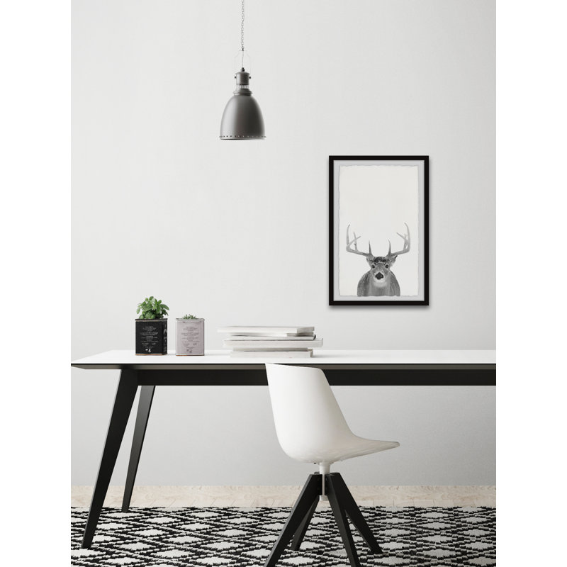 «Gray Deer», reproduction encadrée, H 12 po x l 8 po x P 1,5 po