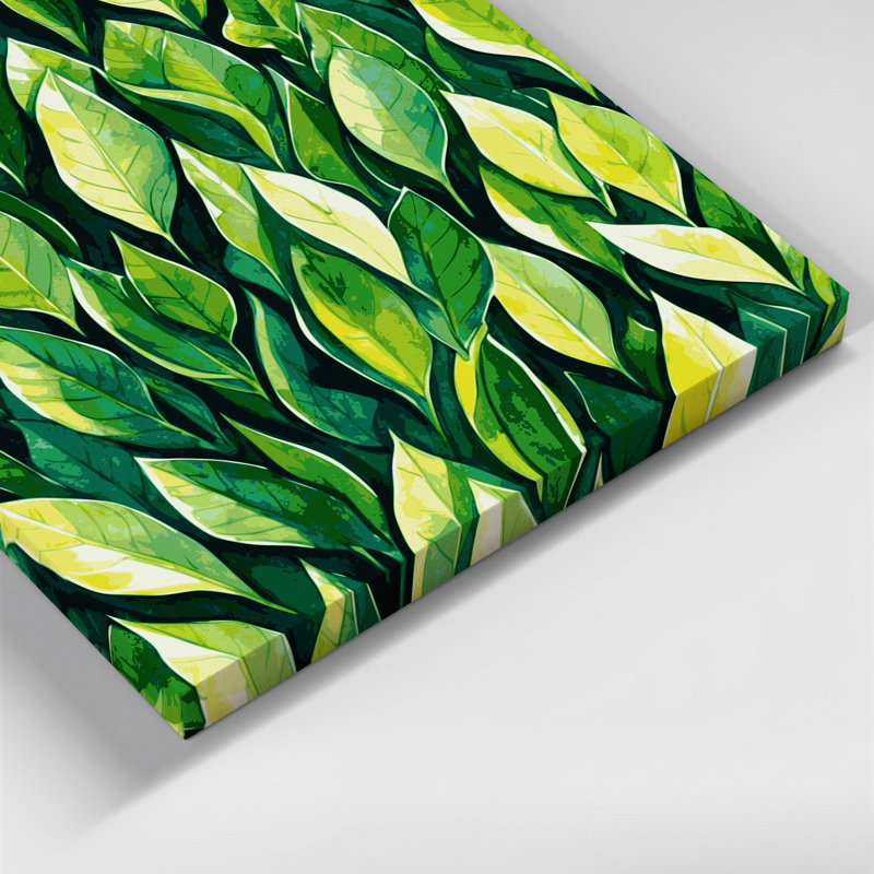 "Watercolor Botanical 71", art mural sur toile verte, H 12 po x l 12 po