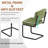 Mid-Century Modern Velvet Upholstered Cantilever Dining Chairs with Armless Design and Metal Frame (Set of 4)-1103559014-1103559011