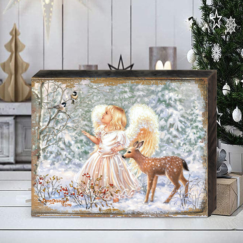 Ensemble de dona gelsinger en bois doux de noël Mucip, H 24 po x l 36 po x P 1 po