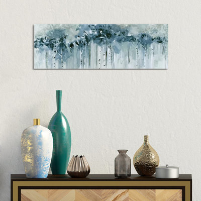 Blue Birch Morning by Susan Jill - Panoramic Painting on Canvas