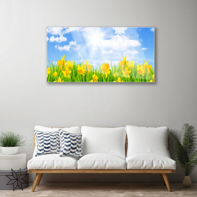Floral Jonquille Sun - No Frame Print on Glass