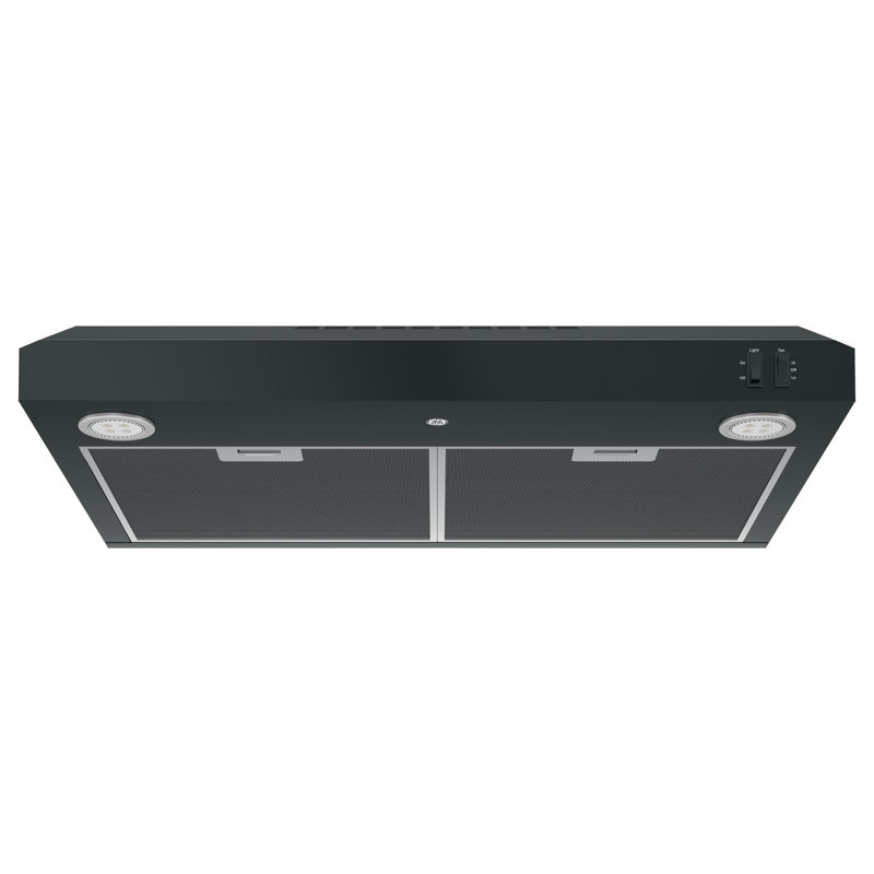 GE Appliances 30" 270 CFM Convertible Under Cabinet Range Hood with Mesh Filter and Light Included, Black