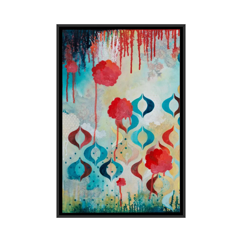 «Ebullience I», reproduction sur toile, H 26 po x l 18 po x P 1,5 po, Toile avec cadre flottant noir, Pas de tapis