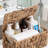 Lidded Storage Basket With Lid, Handwoven Water Hyacinth Organizer Bin For Bathroom, Vanity, And Countertop, Farmhouse Decorative Box For Toilet Paper, Towels, And Personal Items