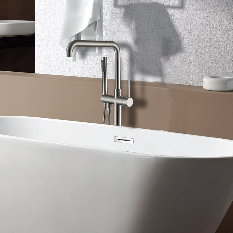 Robinet de baignoire autoportant avec douche à main