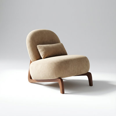Stylish Armless Accent Chair with Plush Velvet Upholstery and Solid Wood Legs for Modern Living Spaces, Bedrooms, and Reading Nooks