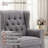 Button-Tufted Small Wingback Accent Chair with Rolled Arm and Thick Padded Cushion-1060150549