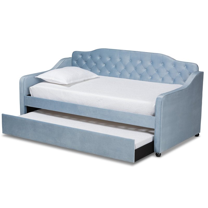 Lit de jour avec couchette Mihoyo, Bleu pâle, Simple