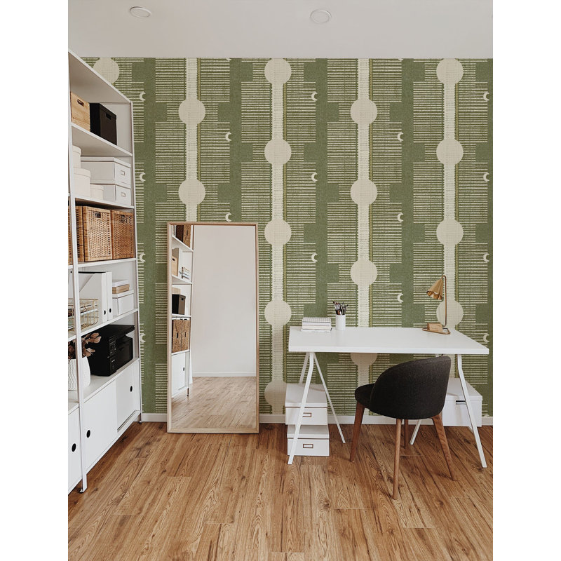 Inyanga Wallpaper, Non-Pasted, Faux Grasscloth, Olive Linen