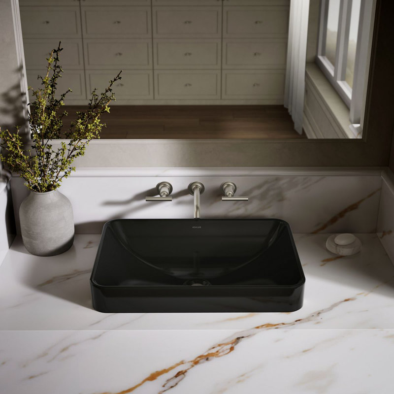 Vox Rectangle Vessel Bathroom Sink In Black