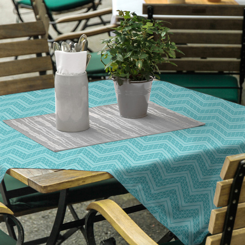 Nappe à chevrons à la main classic Stephenie, Sarcelle clair