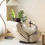 Chaise réglable en métal beige avec coussin moelleux et siège confortable pivotant à 360 degrés-121365669