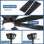  Ventilateur de plafond noir 72 pouces à 8 pales 72 pouces avec lumière, télécommande et minuterie
