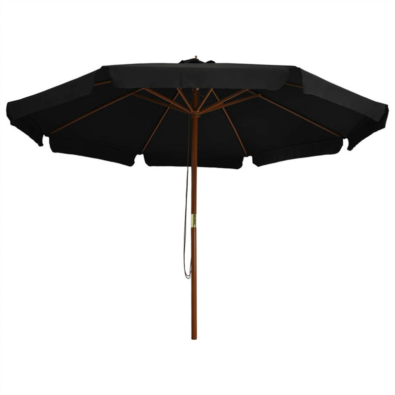 Mayson 330 cm W X 330 cm D Hexagonal Market Parasol, Black