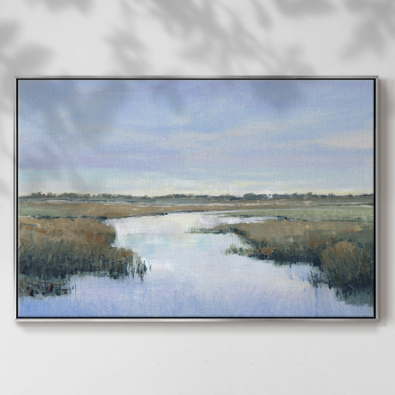 «Coastal Plains II», reproduction sur toile encadrée, H 27 po x l 41 po x P 2 po, Argent