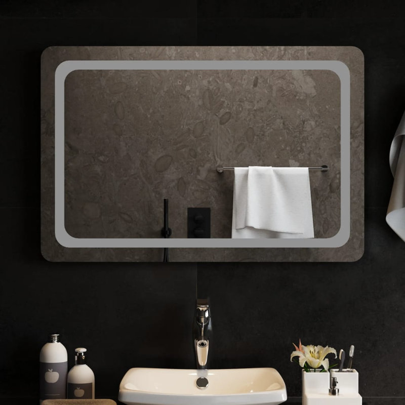 Flat Wall Mirror, 60 cm H x 90 cm W