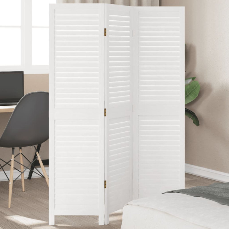 Oneybrook 110cm W 3 - Panel Solid Wood Folding Room Divider, 160cm H x 110cm W
