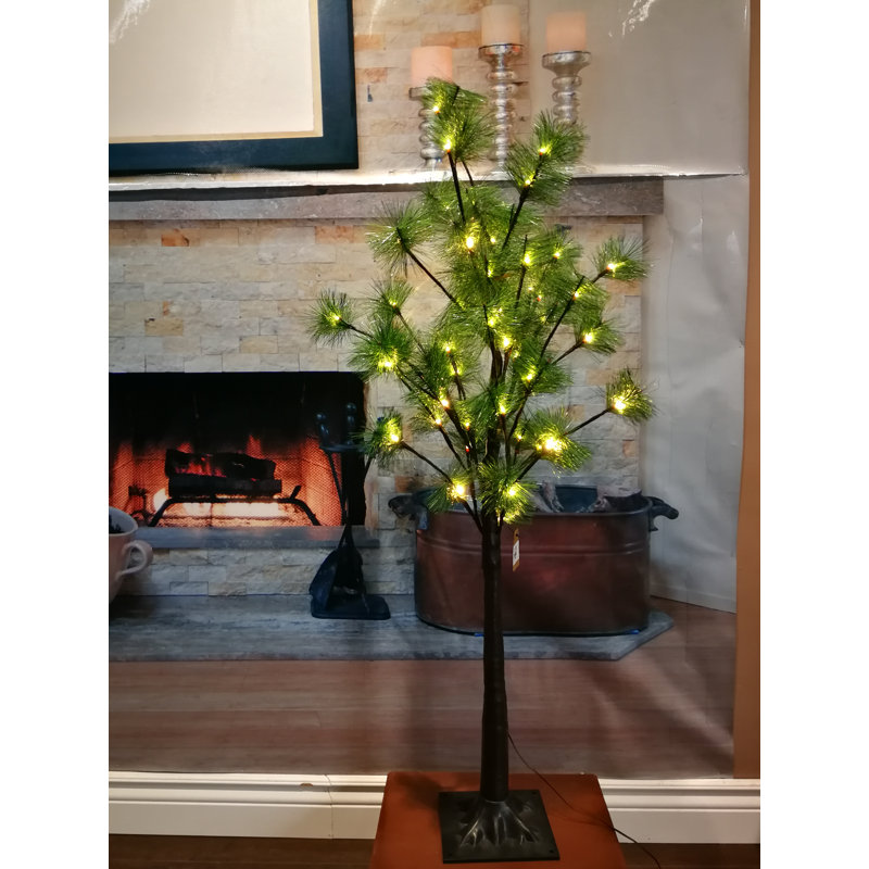 Arbre de noël artificiel pin vert 40 po avec 48 lumières blanches/claires