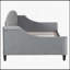Lit de jour capitonné moderne de luxe, simple, gris avec structure en contreplaqué durable et revêtement en velours pour un confort élégant