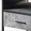Gris béton Table basse industrielle noire avec tiroir, structure en métal durable pour le salon