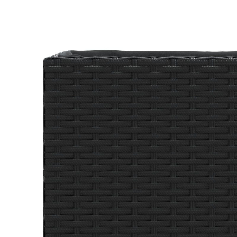  Garden Planters With Wheels 2 Pcs 107X32x38 Cm Poly Rattan, Black