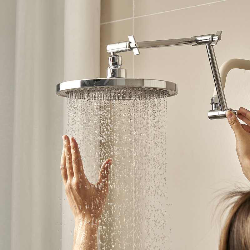 Shower Head Extension Arm Extender 16 in Adjustable Angle Height G1/2 Universal