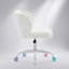 Chaise de bureau ergonomique en fausse fourrure de lapin, avec fonctions réglables et base en métal, idéale pour le confort à la maison et au travail.