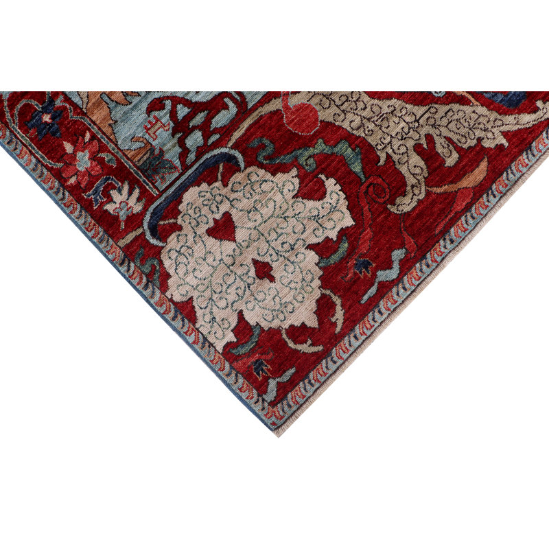 Tapis unique ciel / rouge 8 po x 10 pi 2 po
