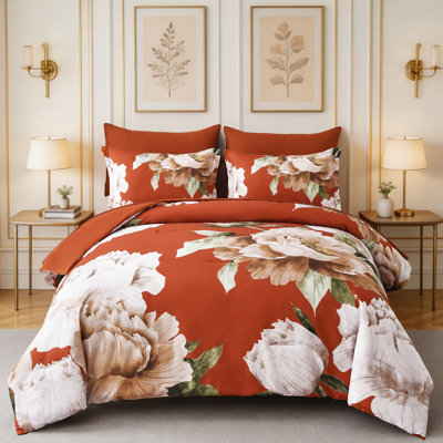 Ensemble de housse de couette à motif floral 7 pièces