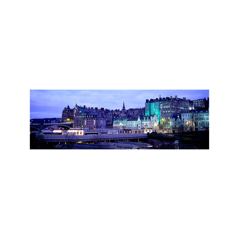 The Old Town Edinburgh Scotland - No Frame Panoramic Print on Canvas, 121.92 cm H x 40.64 cm W x 3.175 cm D