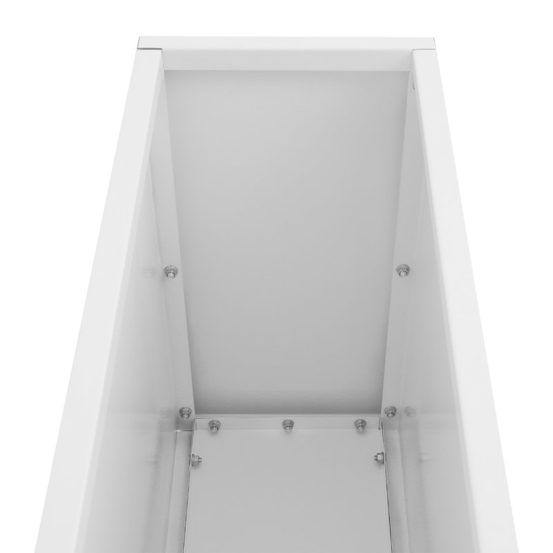 38X12x24” Steel Planter Box With Drainage Hole, White